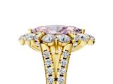Yellow gold Fancy Pink Marquise  Halo Split Shank Diamond Engagement Ring with Pave Band and Four-Prong Setting_59