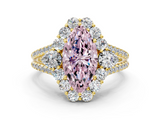 Yellow gold Fancy Pink Marquise  Halo Split Shank Diamond Engagement Ring with Prong Setting_19