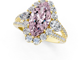 Yellow gold Fancy Pink Marquise  Halo Split Shank Diamond Engagement Ring with Prong Setting_20