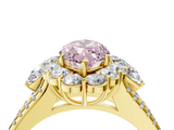 Yellow gold Fancy Pink Marquise  Halo Split Shank Diamond Engagement Ring with Prong Setting_23