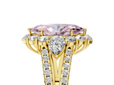 Yellow gold Fancy Pink Marquise  Halo Split Shank Diamond Engagement Ring with Prong Setting_24