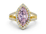 Yellow gold Fancy Pink Marquise  Halo Split Shank Diamond Ring with Four-Prong Setting_32