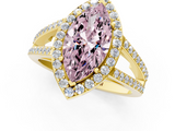 Yellow gold Fancy Pink Marquise  Halo Split Shank Diamond Ring with Four-Prong Setting_33