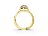 Yellow gold Fancy Pink Marquise  Halo Split Shank Diamond Ring with Pavé Setting_41