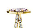 Yellow gold Fancy Pink Marquise  Halo Split Shank Diamond Ring with Pavé Setting_43