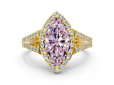 Yellow gold Fancy Pink Marquise  Halo Split Shank Pave Diamond Ring with Four-Prong Setting_49