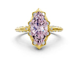 Yellow gold Fancy Pink Marquise  Halo Split Shank Pave Diamond Ring with Petal Prong Setting_19