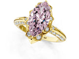 Yellow gold Fancy Pink Marquise  Halo Split Shank Pave Diamond Ring with Petal Prong Setting_20