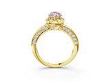Yellow gold Fancy Pink Marquise  Halo Split Shank Pave Diamond Ring with Petal Prong Setting_22