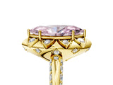 Yellow gold Fancy Pink Marquise  Halo Split Shank Pave Diamond Ring with Petal Prong Setting_24