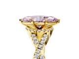 Yellow gold Fancy Pink Marquise  Halo Twist Band Solitaire Prong Setting Ring_68