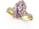 Yellow gold Fancy Pink Marquise  Halo Twist Band Solitaire Ring with Six-Prong Setting_33