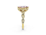 Yellow gold Fancy Pink Marquise  Halo Twist Band Solitaire Ring with Six-Prong Setting_34