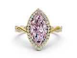 Yellow gold Fancy Pink Marquise  Halo Twist Band Solitaire Ring_20