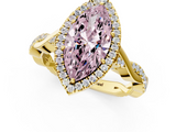 Yellow gold Fancy Pink Marquise  Halo Twist Band Solitaire Ring_21