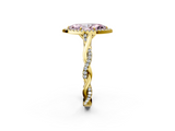 Yellow gold Fancy Pink Marquise  Halo Twist Band Solitaire Ring_22