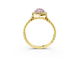 Yellow gold Fancy Pink Marquise  Halo Twisted Band Four-Prong Diamond Ring_23