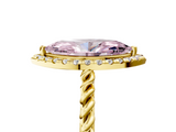 Yellow gold Fancy Pink Marquise  Halo Twisted Band Four-Prong Diamond Ring_25