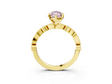 Yellow gold Fancy Pink Marquise  Milgrain Bezel Diamond Engagement Ring with Solitaire Prong Setting_180