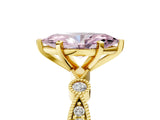 Yellow gold Fancy Pink Marquise  Milgrain Bezel Diamond Engagement Ring with Solitaire Prong Setting_182