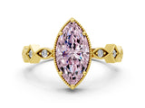 Yellow gold Fancy Pink Marquise  Milgrain Marquise Diamond Twist Band Ring_63