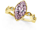 Yellow gold Fancy Pink Marquise  Milgrain Marquise Diamond Twist Band Ring_64