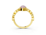Yellow gold Fancy Pink Marquise  Milgrain Marquise Diamond Twist Band Ring_66