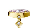 Yellow gold Fancy Pink Marquise  Milgrain Marquise Diamond Twist Band Ring_68