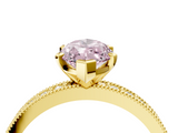Yellow gold Fancy Pink Marquise  Milgrain Pave Diamond Engagement Ring with Four-Prong Setting_137