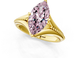 Yellow gold Fancy Pink Marquise  Solitaire Beaded Band Six-Prong Setting_1