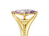 Yellow gold Fancy Pink Marquise  Solitaire Beaded Band Six-Prong Setting_5