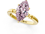 Yellow gold Fancy Pink Marquise  Solitaire Beaded Band with Four-Prong Setting_60