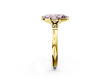 Yellow gold Fancy Pink Marquise  Solitaire Beaded Band with Four-Prong Setting_61
