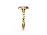 Yellow gold Fancy Pink Marquise  Solitaire Bezel Accent Diamond Engagement Ring with Beaded Band and Four-Prong Setting_26