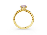 Yellow gold Fancy Pink Marquise  Solitaire Bezel Accent Diamond Engagement Ring with Beaded Band and Four-Prong Setting_27