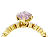 Yellow gold Fancy Pink Marquise  Solitaire Bezel Accent Diamond Engagement Ring with Beaded Band and Four-Prong Setting_28