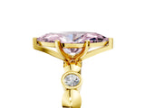 Yellow gold Fancy Pink Marquise  Solitaire Bezel-Set Diamond Ring with Beaded Band and Four-Prong Setting_37