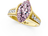 Yellow gold Fancy Pink Marquise  Solitaire Bezel-Set Diamond Ring with Channel-Set Band_38