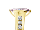 Yellow gold Fancy Pink Marquise  Solitaire Bezel-Set Diamond Ring with Channel-Set Band_42