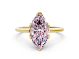 Yellow gold Fancy Pink Marquise  Solitaire Cathedral Diamond Ring with Six-Prong Setting_17