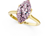 Yellow gold Fancy Pink Marquise  Solitaire Cathedral Diamond Ring with Six-Prong Setting_18