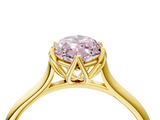 Yellow gold Fancy Pink Marquise  Solitaire Cathedral Diamond Ring with Six-Prong Setting_21