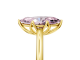 Yellow gold Fancy Pink Marquise  Solitaire Cathedral Diamond Ring with Six-Prong Setting_22