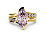 Yellow gold Fancy Pink Marquise  Solitaire Channel-Set Split Shank Ring with Tension Prong Setting_3