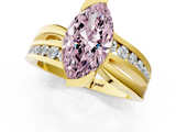 Yellow gold Fancy Pink Marquise  Solitaire Channel-Set Split Shank Ring with Tension Prong Setting_4