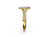 Yellow gold Fancy Pink Marquise  Solitaire Chevron Pave Diamond Engagement Ring with Six-Prong Setting_5