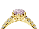 Yellow gold Fancy Pink Marquise  Solitaire Chevron Pave Diamond Engagement Ring with Six-Prong Setting_7