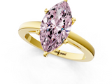 Yellow gold Fancy Pink Marquise  Solitaire Diamond Engagement Ring with Four-Prong Setting on a Classic Band_4