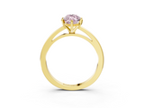 Yellow gold Fancy Pink Marquise  Solitaire Diamond Engagement Ring with Four-Prong Setting on a Classic Band_6