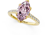 Yellow gold Fancy Pink Marquise  Solitaire Diamond Engagement Ring with Pave Band and Six-Prong Setting_20